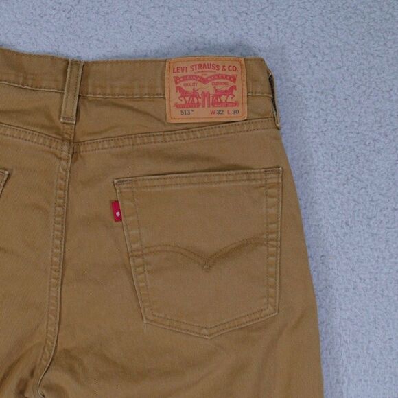 Levi's 513 Jeans Men's 32x29 Straight Fit Flex Stretch Brown Beige - Picture 5 of 15